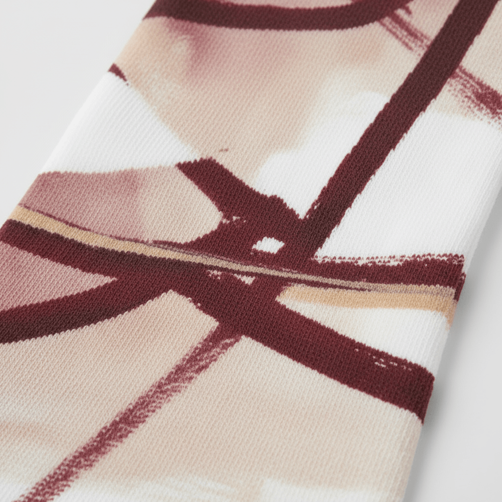 Calligraphy Socks — Burgundy & Sand - CRYPTIC NINE WEAR SHOP