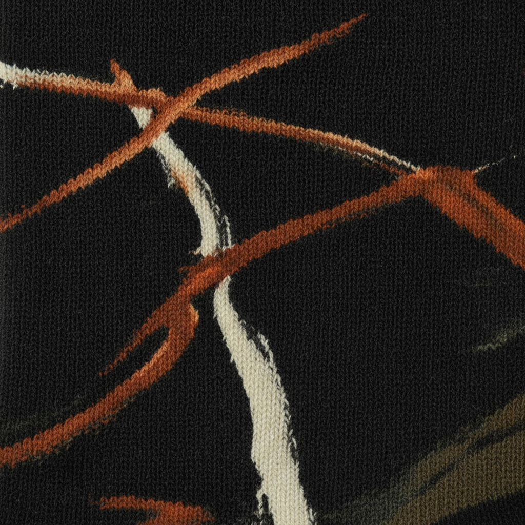 Brushstroke Socks Rust & Ivory — detalle tejido