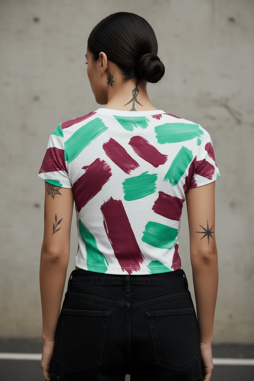 Camiseta Crop Contraste Vivo - CRYPTIC NINE WEAR SHOP