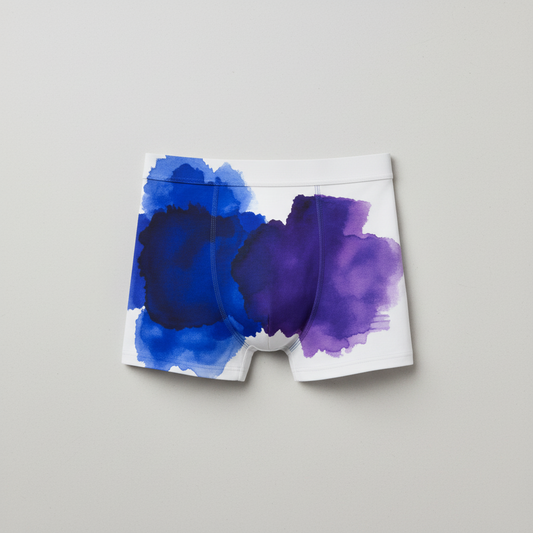 Boxer Watercolor Blue & Violet