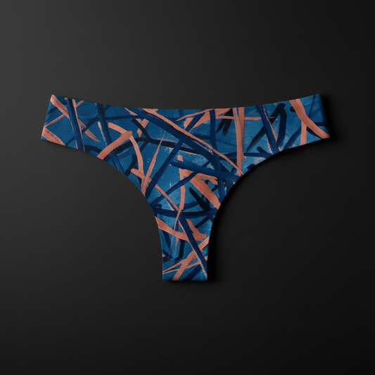 Tanga Abstract Cobalt & Terra Cryptic Nine — vista frontal