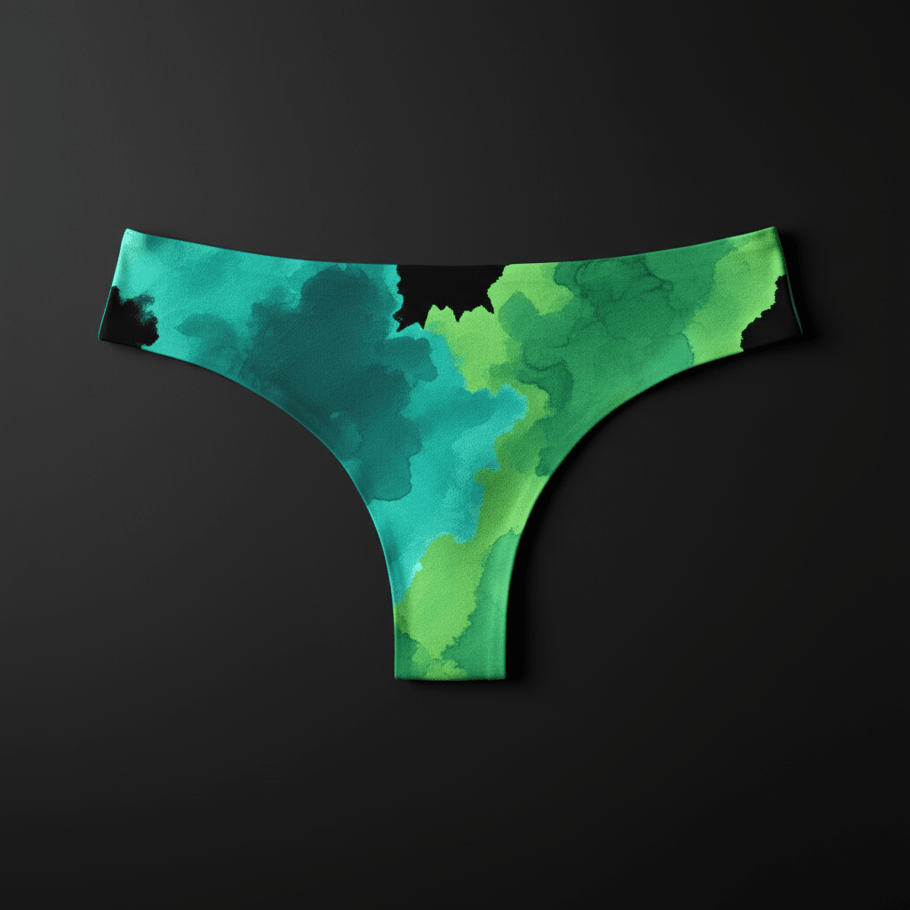 Tanga Abstract Teal & Lime - CRYPTIC NINE WEAR SHOP
