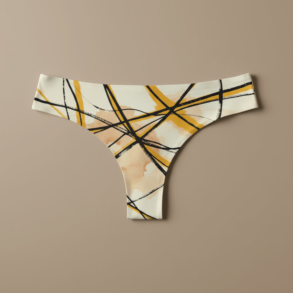 Tanga Abstract Saffron & Noir - CRYPTIC NINE WEAR SHOP