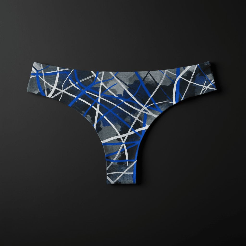Tanga Abstract Cobalt Lines & Slate - CRYPTIC NINE WEAR SHOP