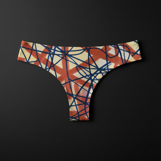 Tanga Abstrait Lignes Marine & Terra