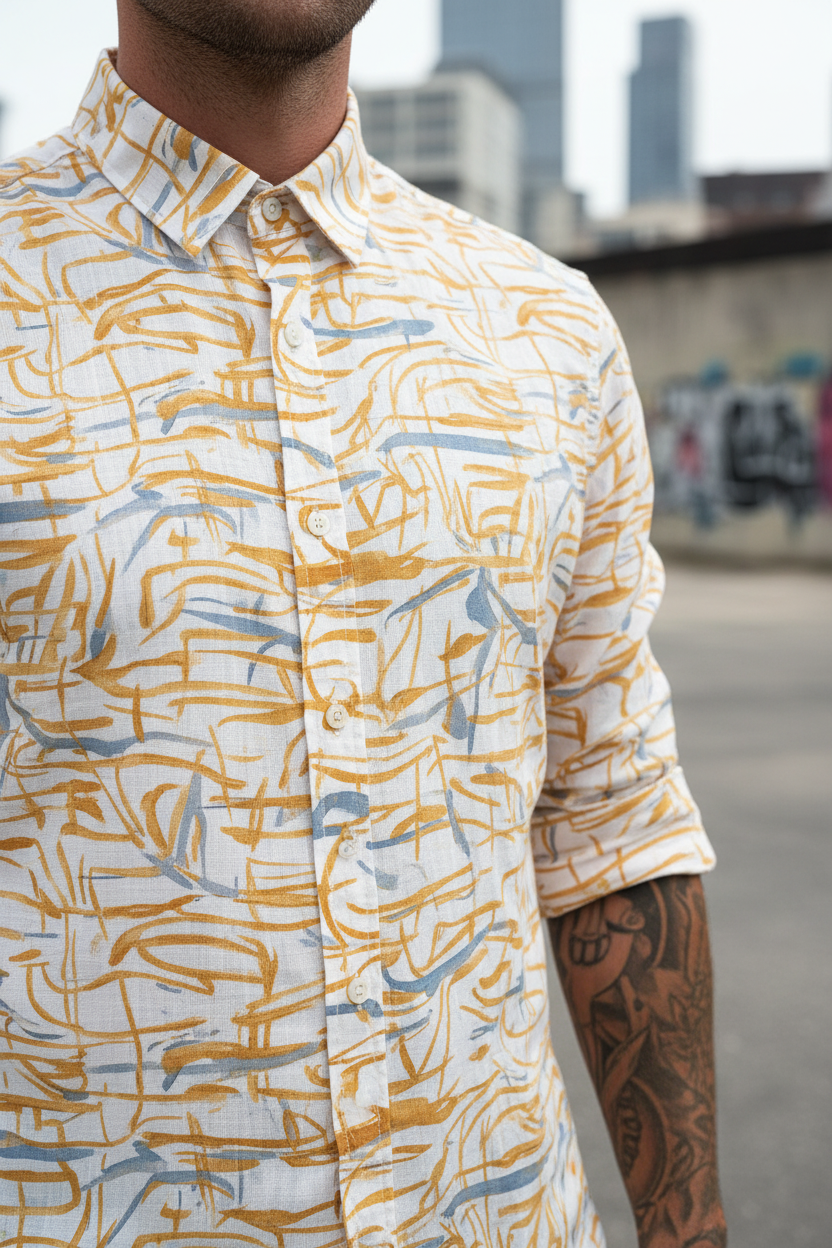 Camisa Lino Dorado