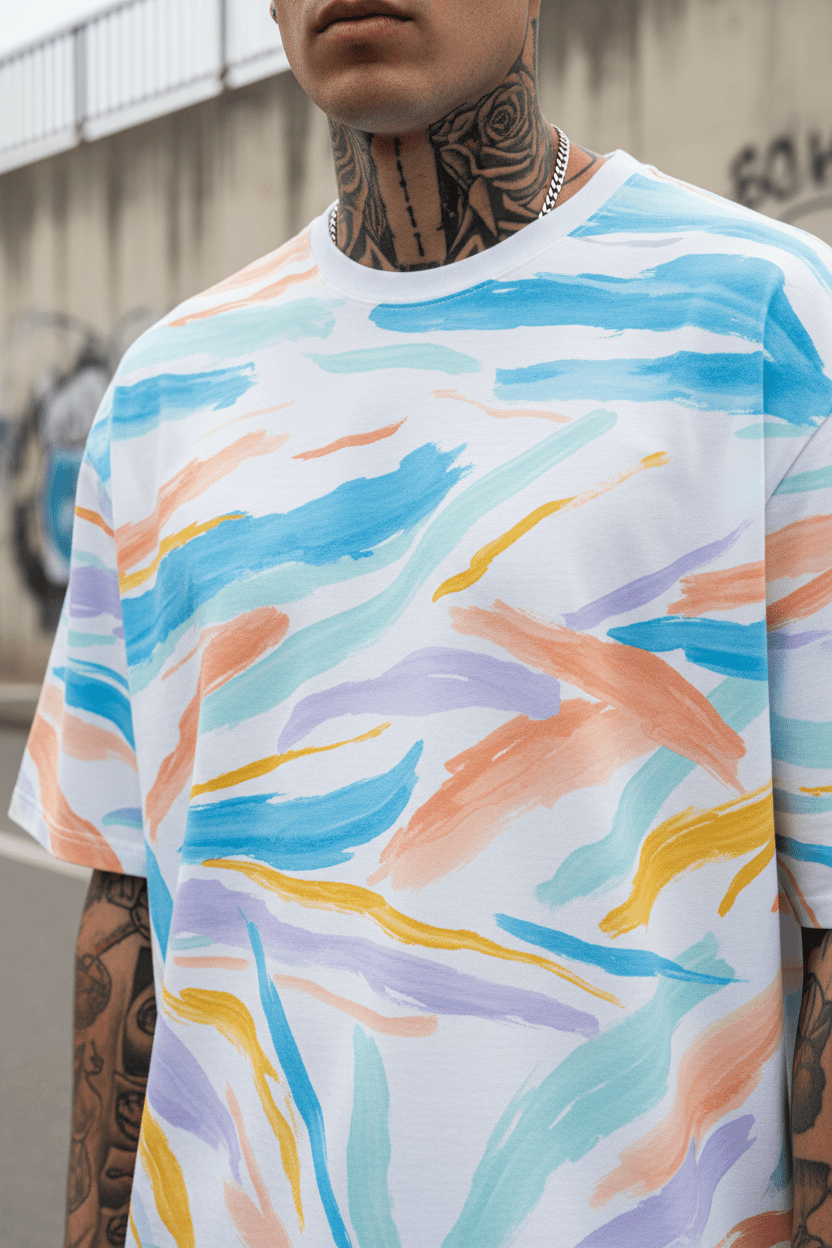Camiseta Oversize Marea Pastel - CRYPTIC NINE WEAR SHOP