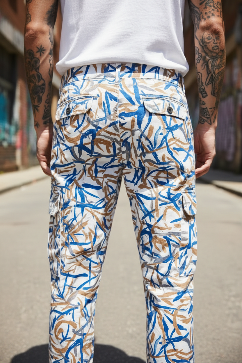 Pantalón Grafía Urbana Pintado a Mano Cryptic Nine — vista trasera