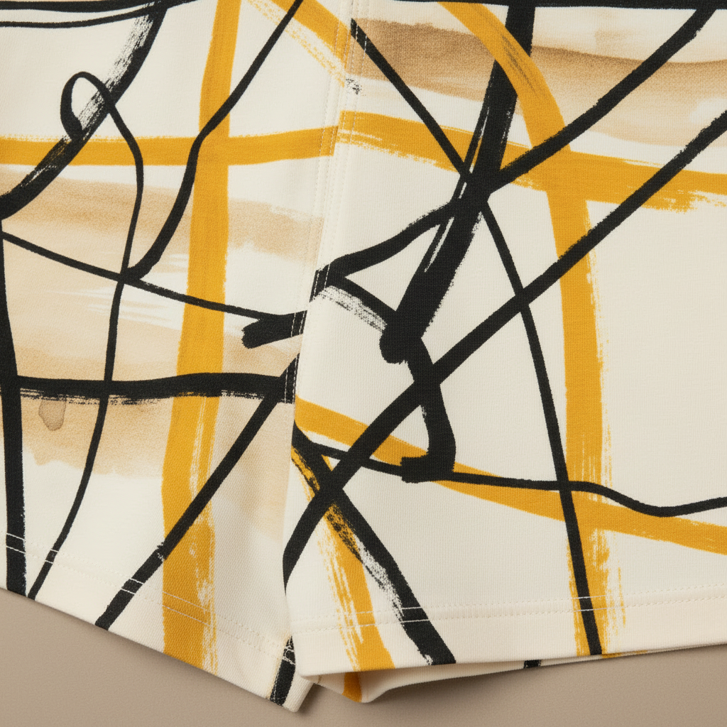 Boxer Abstract Black & Saffron Cryptic Nine — vista trasera