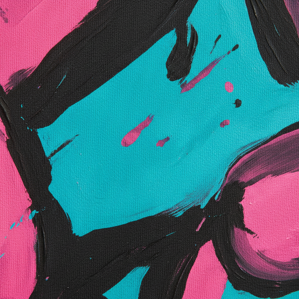 Sudadera Oversize Geometría Eléctrica Cryptic Nine — edición única — detalle pintura a mano
