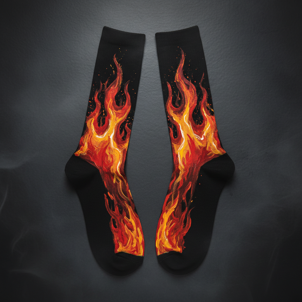 ★ UNIQUE Fire Socks — Llamas Vivas