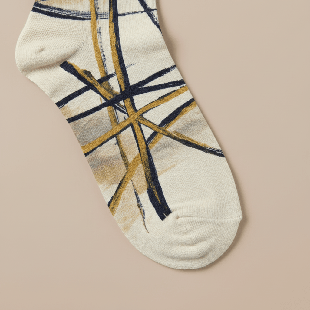 Linear Socks — Indigo & Gold - CRYPTIC NINE WEAR SHOP