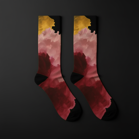Storm Gradient Socks Gold & Burgundy — vista trasera