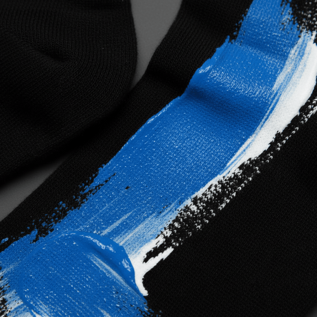 Brushstroke Socks — Black & Cobalt - CRYPTIC NINE WEAR SHOP