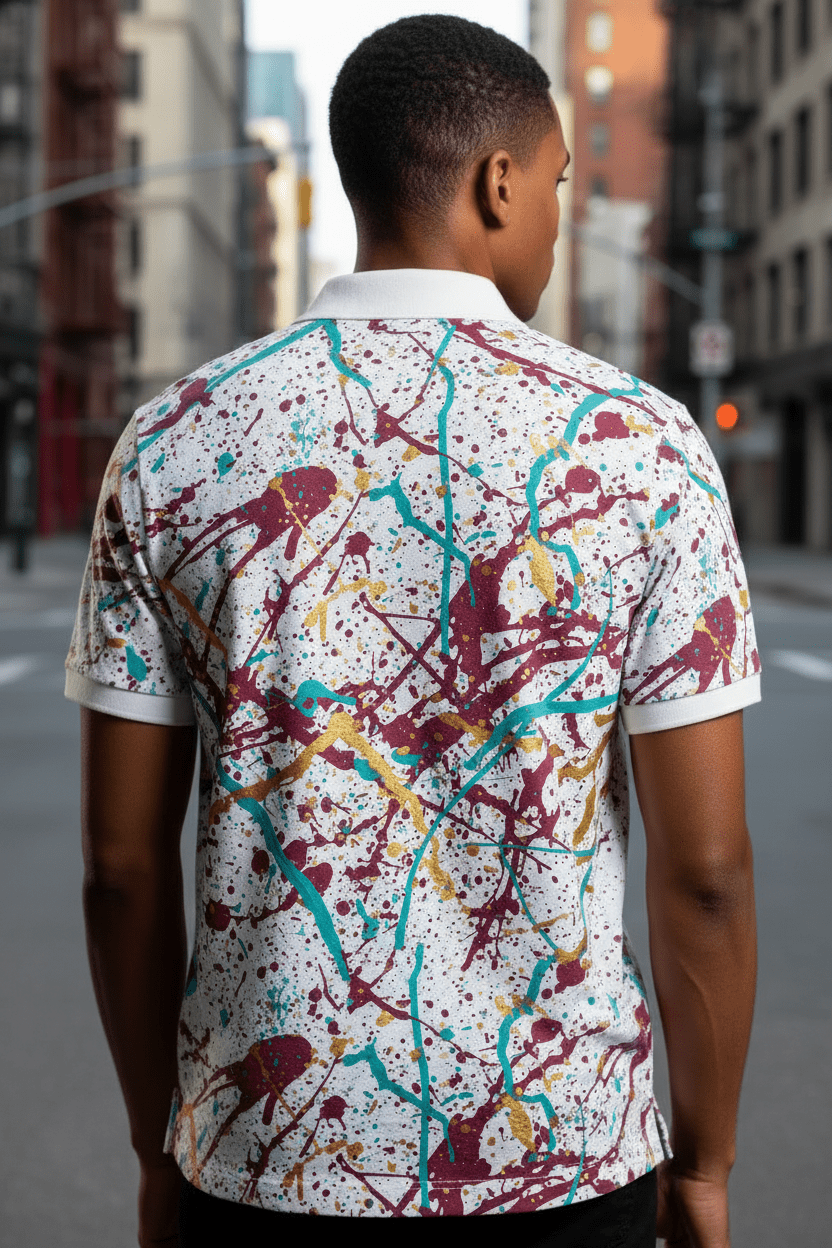 Polo Salpicaduras Burdeos - CRYPTIC NINE WEAR SHOP