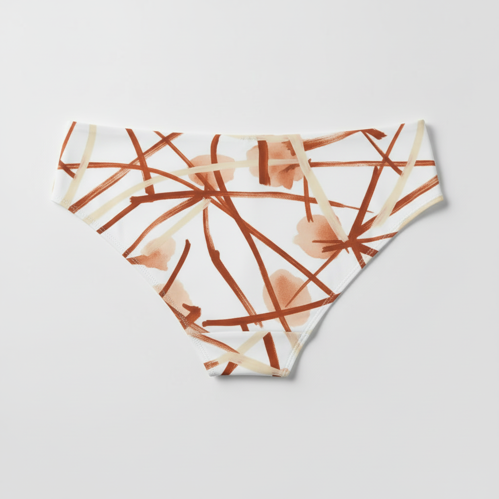 Braga Abstract Rust Lines & Ivory — vista trasera