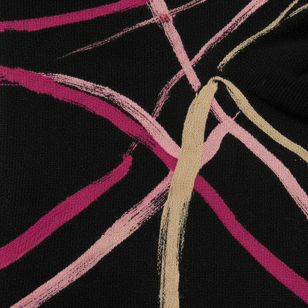Linear Socks Magenta & Gold — detalle tejido