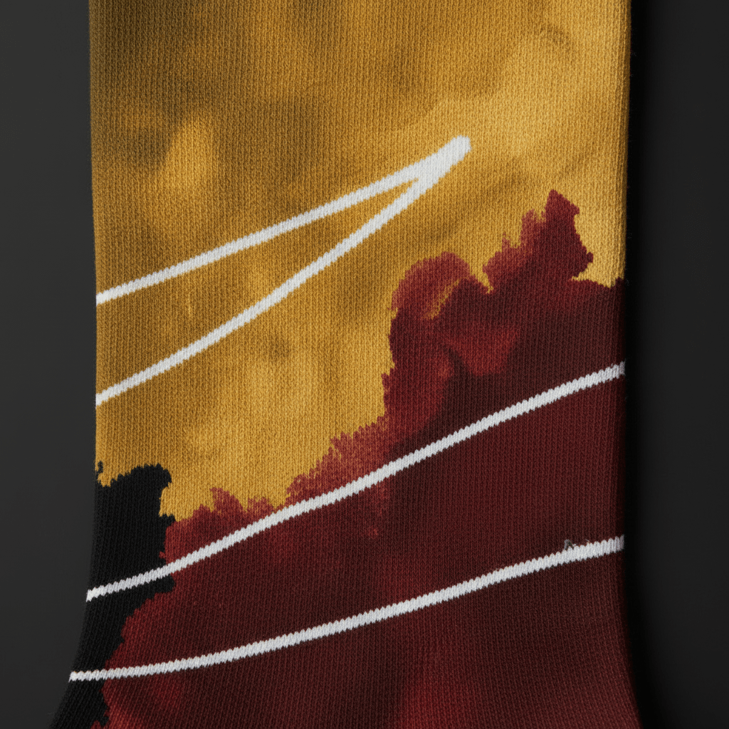 Storm Cloud Socks — Gold & Crimson - CRYPTIC NINE WEAR SHOP
