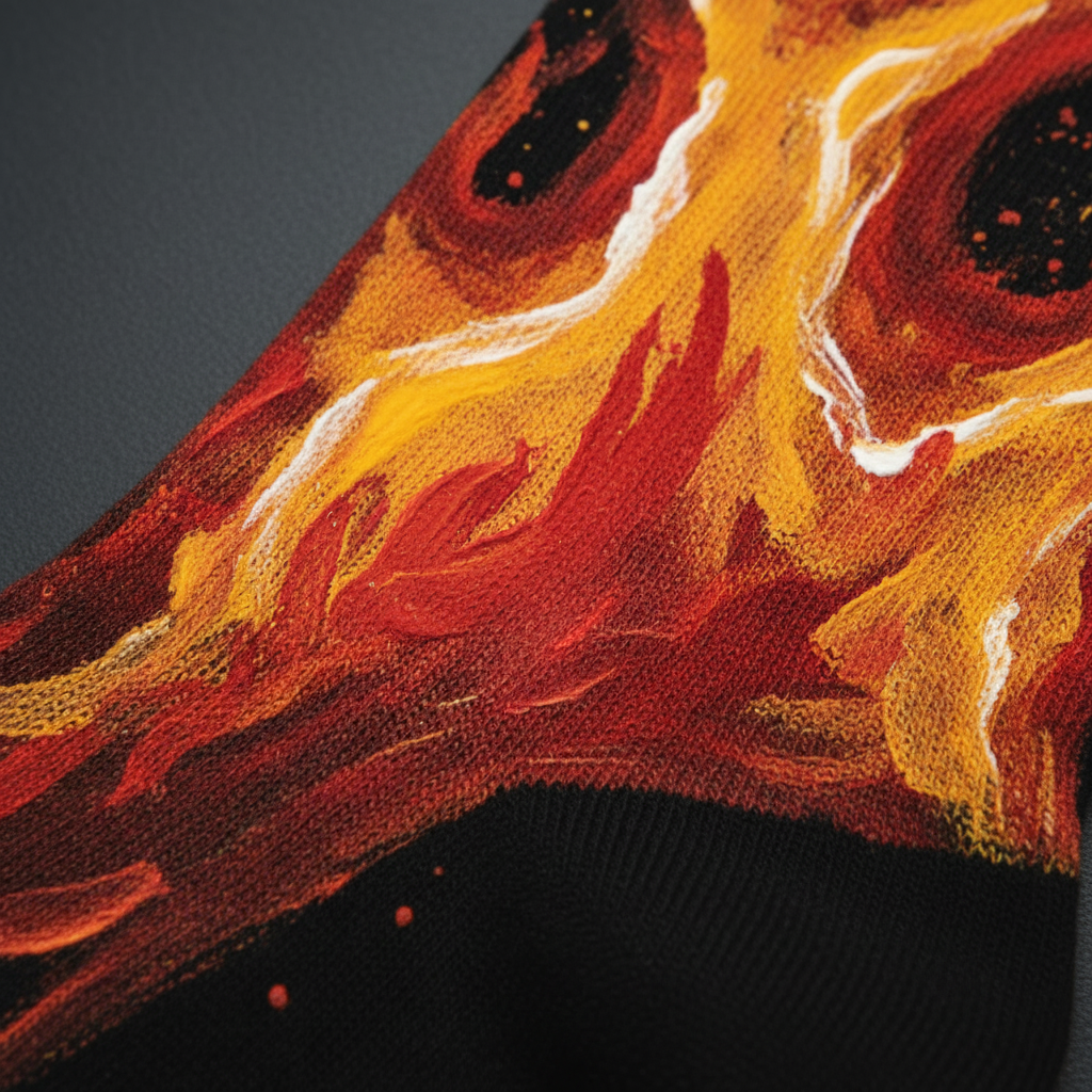 Fire Socks Llamas Vivas — detalle tejido