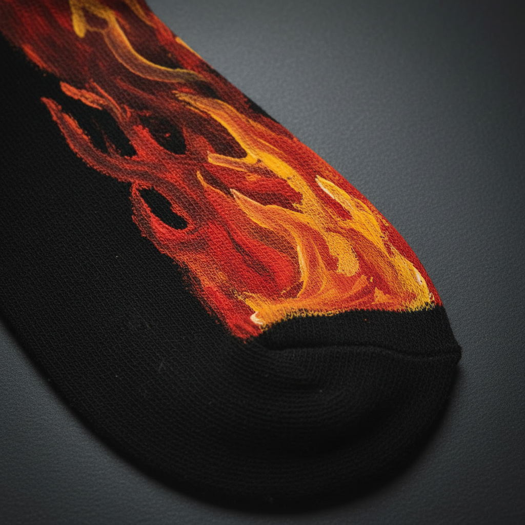 Fire Socks Llamas Vivas — detalle inferior