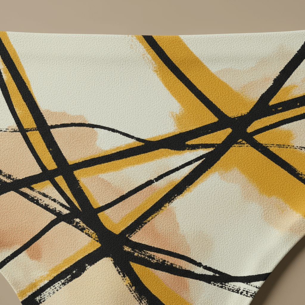 Tanga Abstract Saffron & Noir - CRYPTIC NINE WEAR SHOP