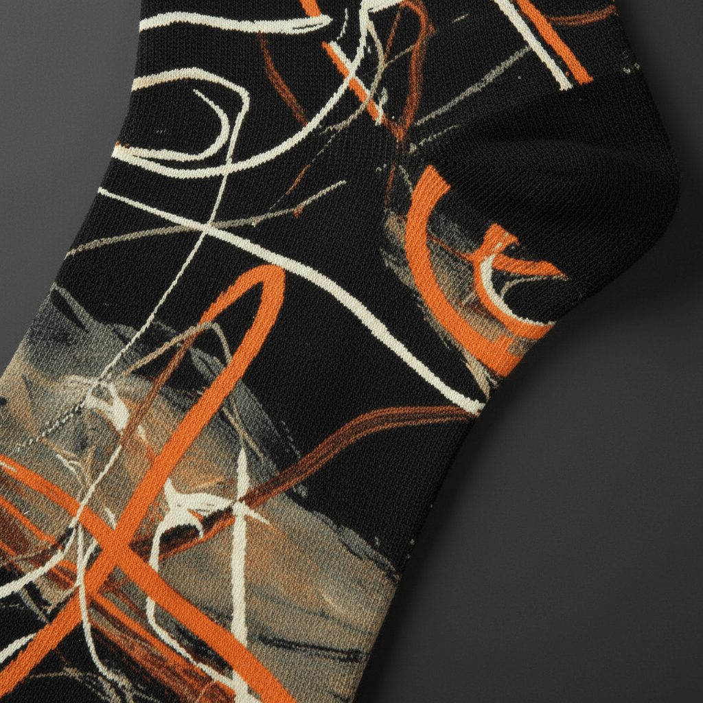 Scribble Socks — Orange & Cream - CRYPTIC NINE WEAR SHOP