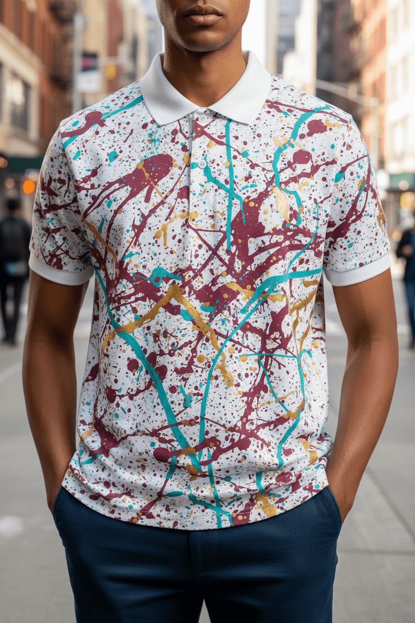 Polo Salpicaduras Burdeos - CRYPTIC NINE WEAR SHOP