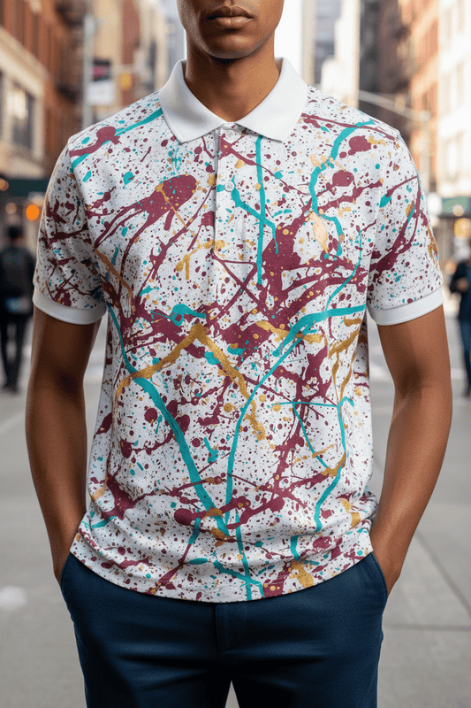 Polo Salpicaduras Burdeos - CRYPTIC NINE WEAR SHOP