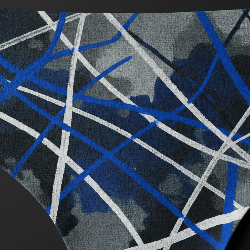 Tanga Abstract Cobalt Lines & Slate - CRYPTIC NINE WEAR SHOP