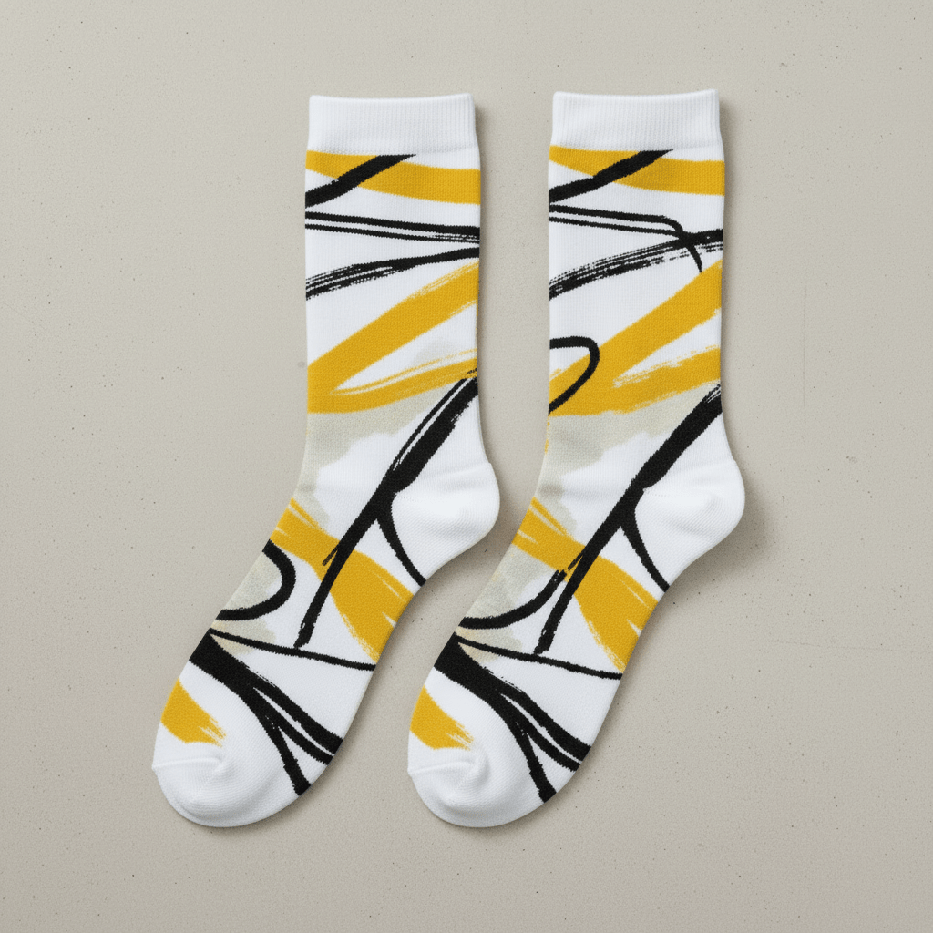 Brushstroke Socks — Black & Saffron - CRYPTIC NINE WEAR SHOP