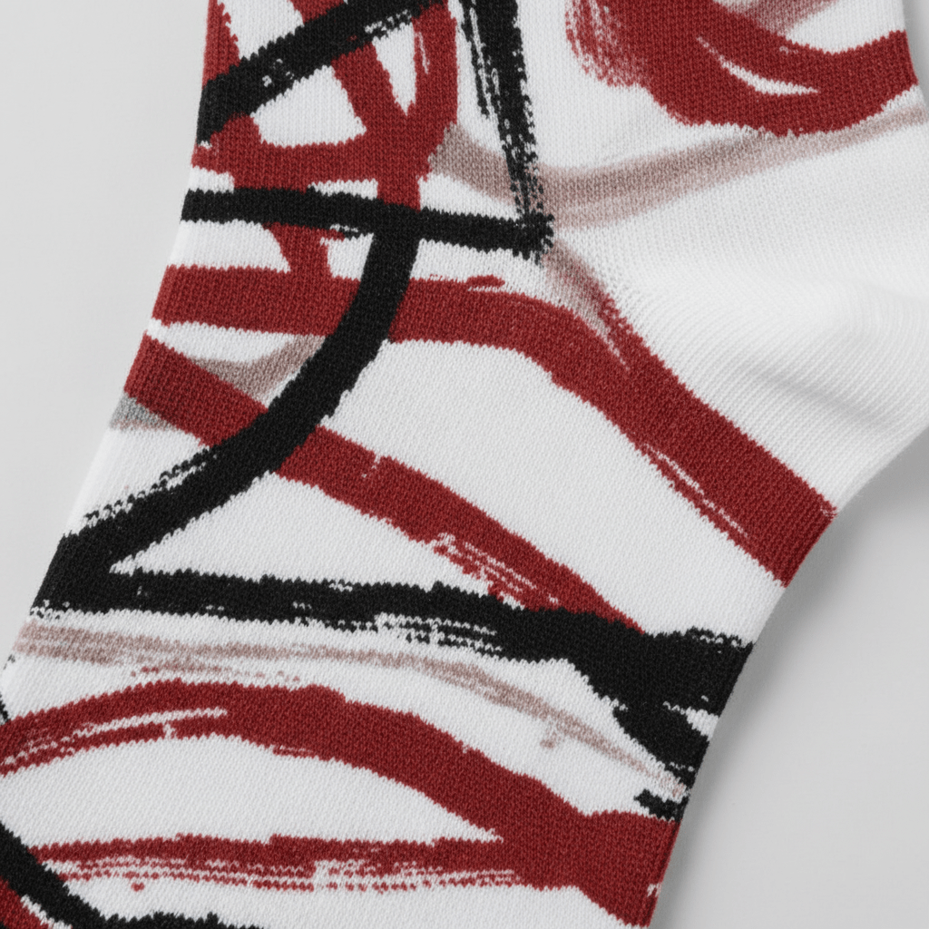 Scribble Socks — Crimson & Black - CRYPTIC NINE WEAR SHOP