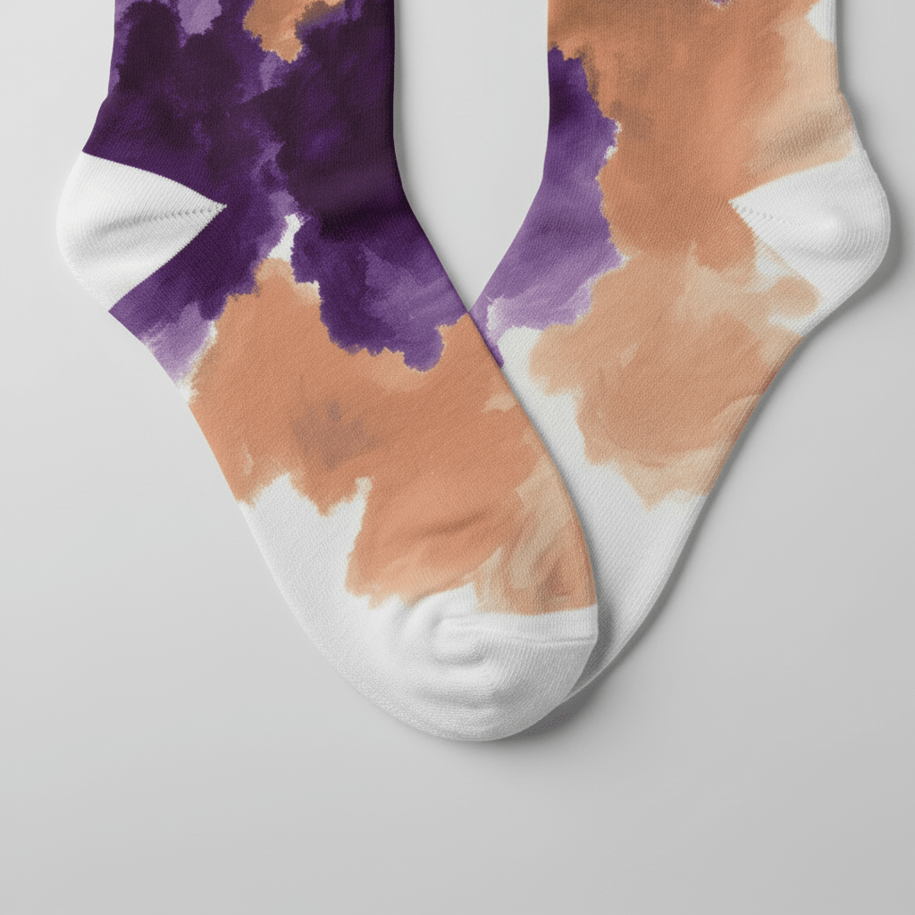 Watercolor Cloud Socks — Violet & Peach - CRYPTIC NINE WEAR SHOP