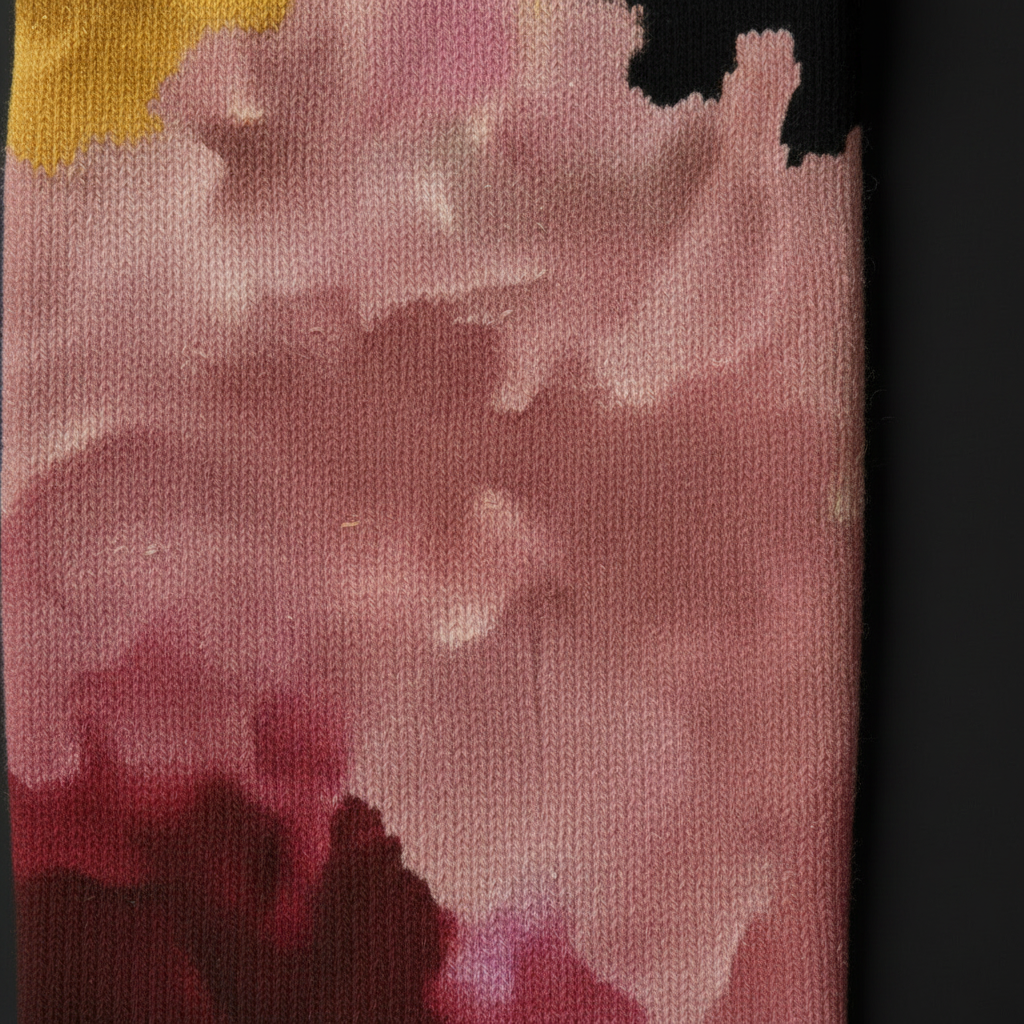 Storm Gradient Socks Gold & Burgundy — detalle tejido