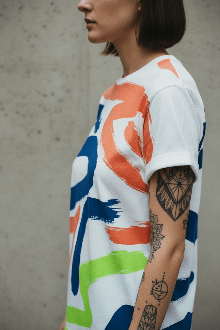 Camiseta Oversize Impacto Cromático - CRYPTIC NINE WEAR SHOP