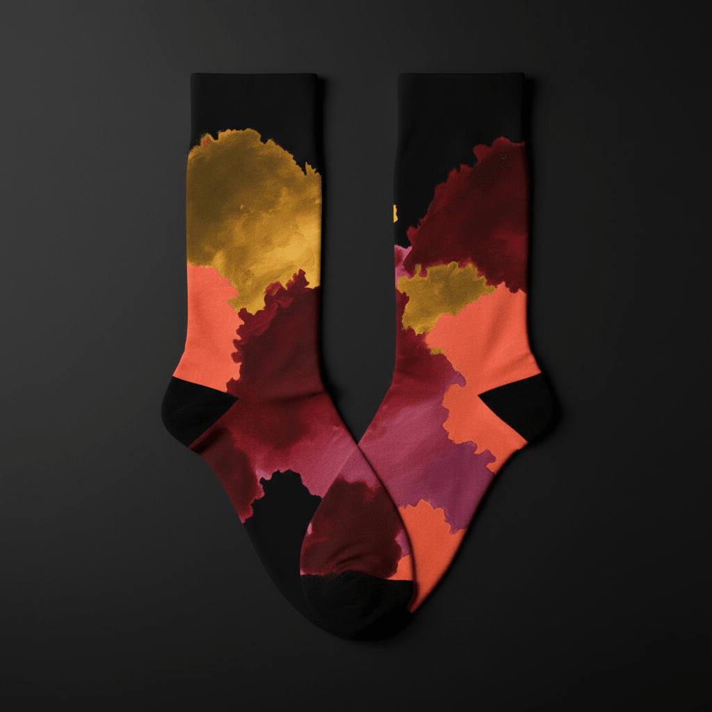 Storm Cloud Socks — Coral & Plum - CRYPTIC NINE WEAR SHOP