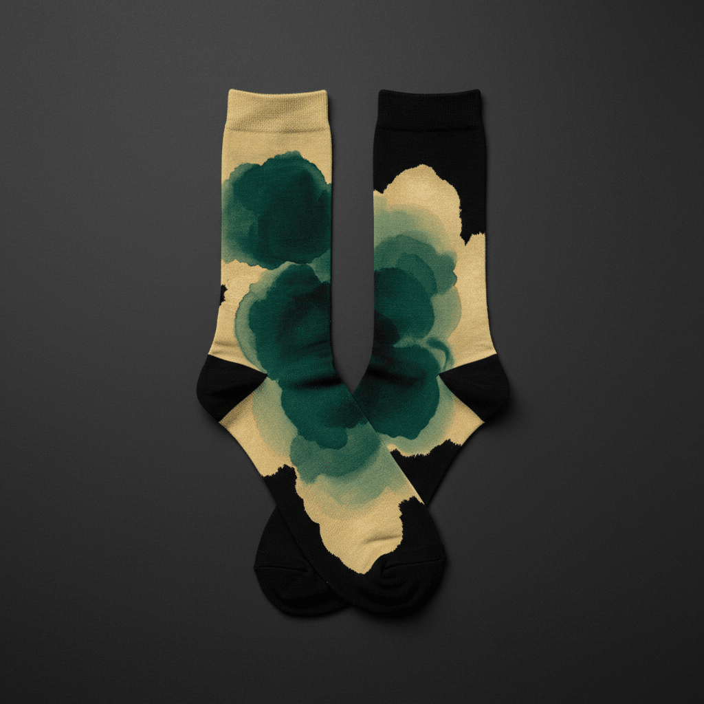 Watercolor Cloud Socks — Emerald & Gold - CRYPTIC NINE WEAR SHOP