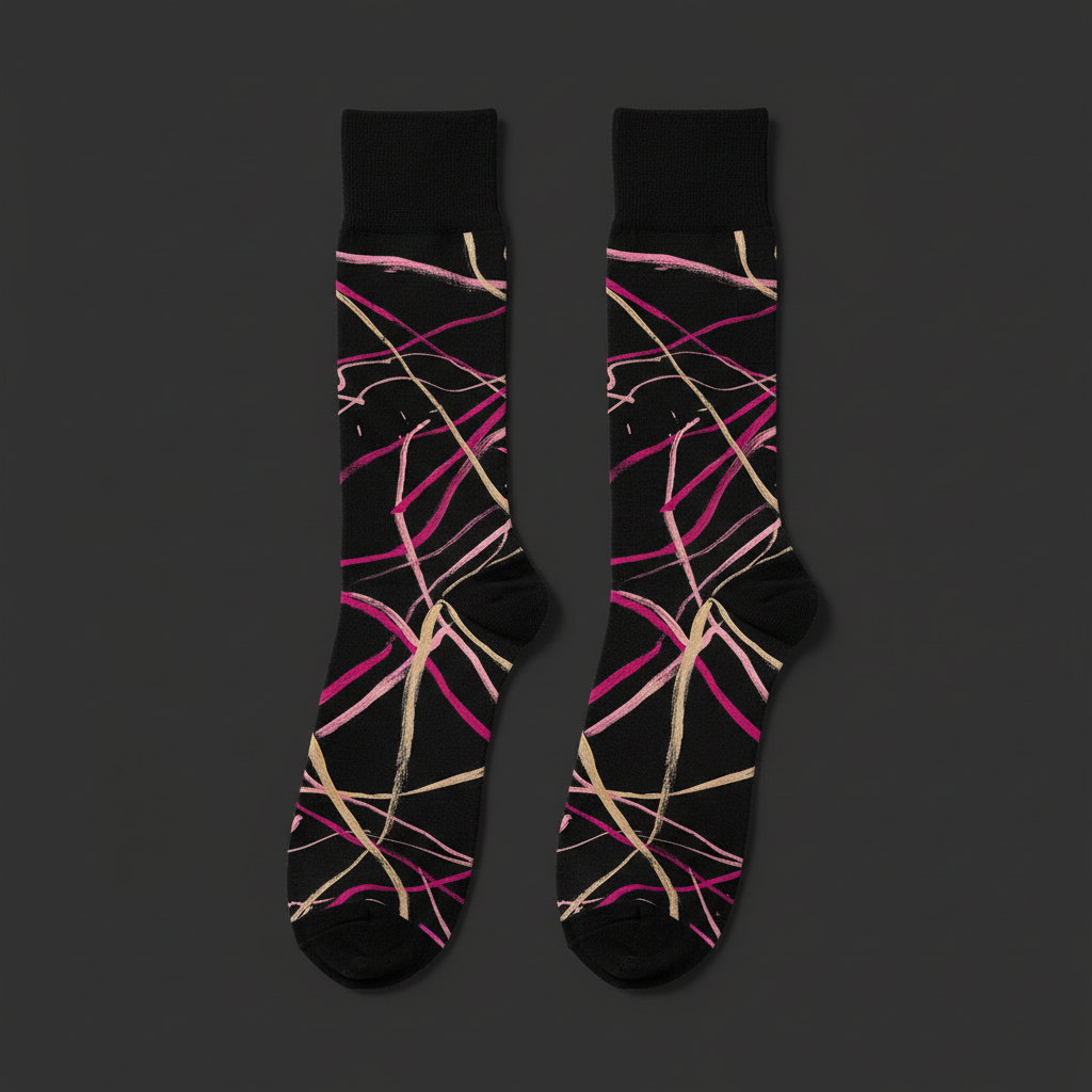 Linear Socks — Magenta & Gold