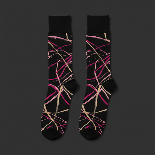 Linear Socks — Magenta & Gold