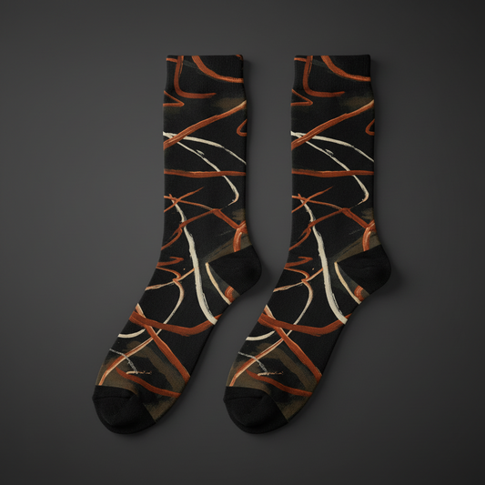 Chaussettes Brushstroke — Rouille et Ivoire