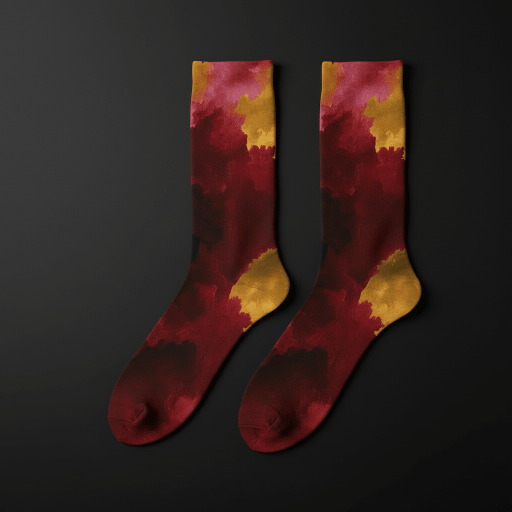 Storm Cloud Socks — Vermillion & Gold - CRYPTIC NINE WEAR SHOP