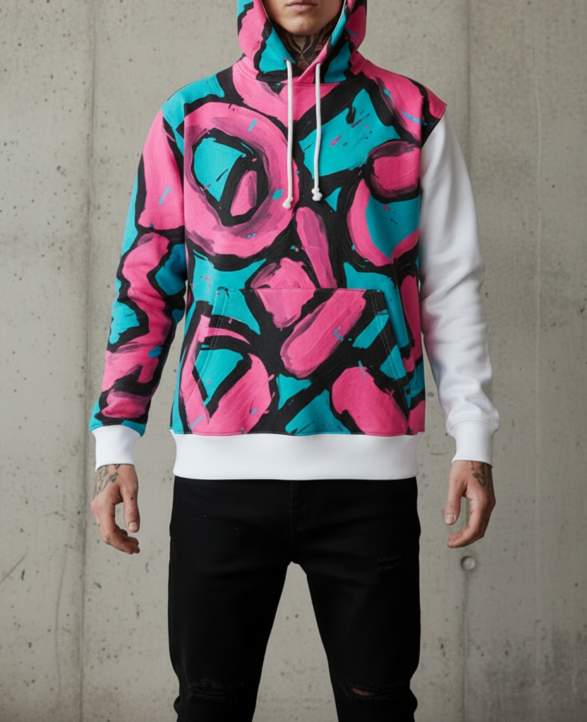 Sudadera Oversize Geometría Eléctrica Cryptic Nine — edición única — vista frontal