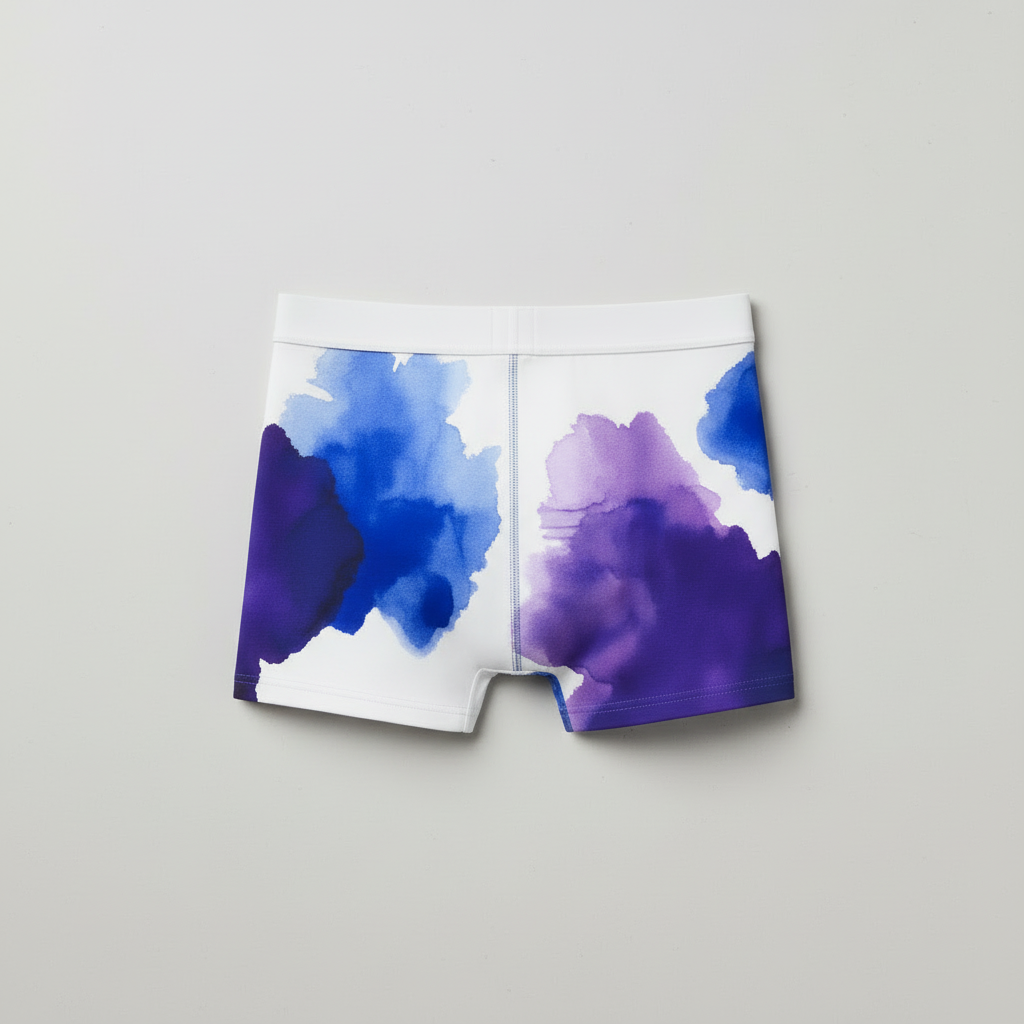 Vista trasera boxer azul violeta