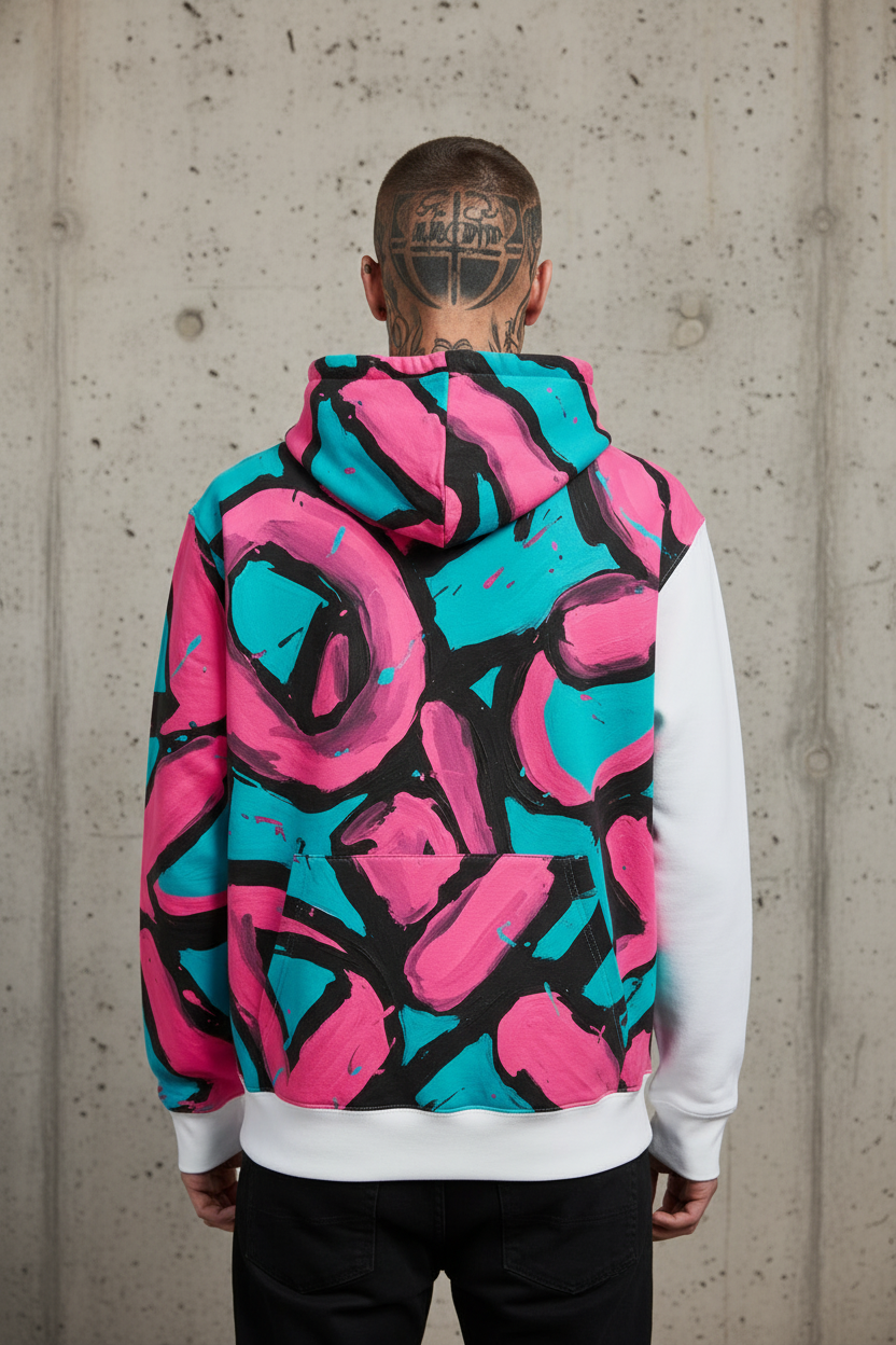 Sudadera Oversize Geometría Eléctrica Cryptic Nine — edición única — vista trasera